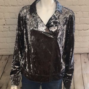 Melrose and market velour moto jacket